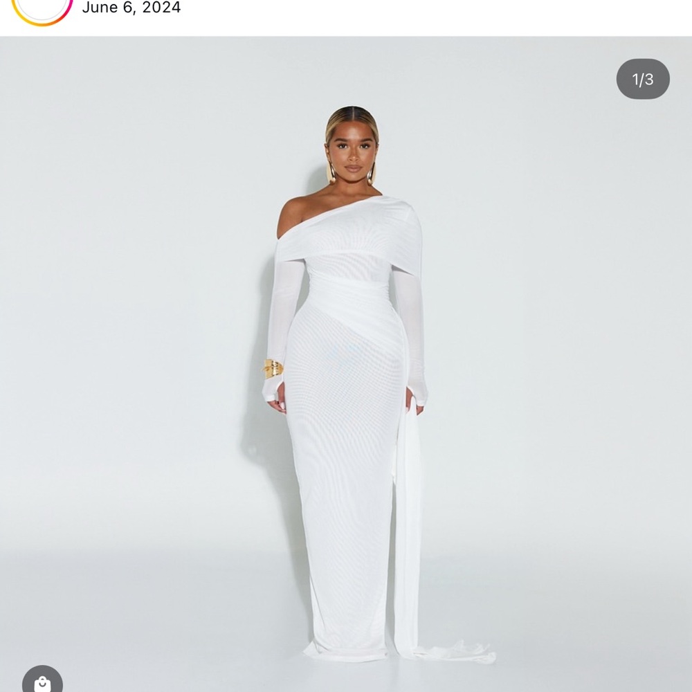 Chic White Long Sleeve Dress